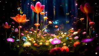 Glows Forest Flowers 🌼 Magical Ambience Music & Nature Sounds | Anxiety Relief, Remove Negative