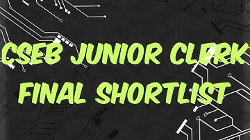 CSEB  JUNIOR CLERK FINAL SHORT LIST. OMR TEST HELD ON 6/2/2021