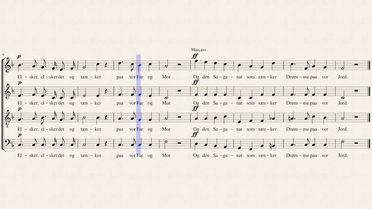a cappella lyrics Ja vi elsker dette landet (Haslerud) SATB