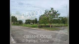 #LOTS FOR SALE  @P8,000k\/sqm GREENMEADOWS             Paniqui, Tarlac