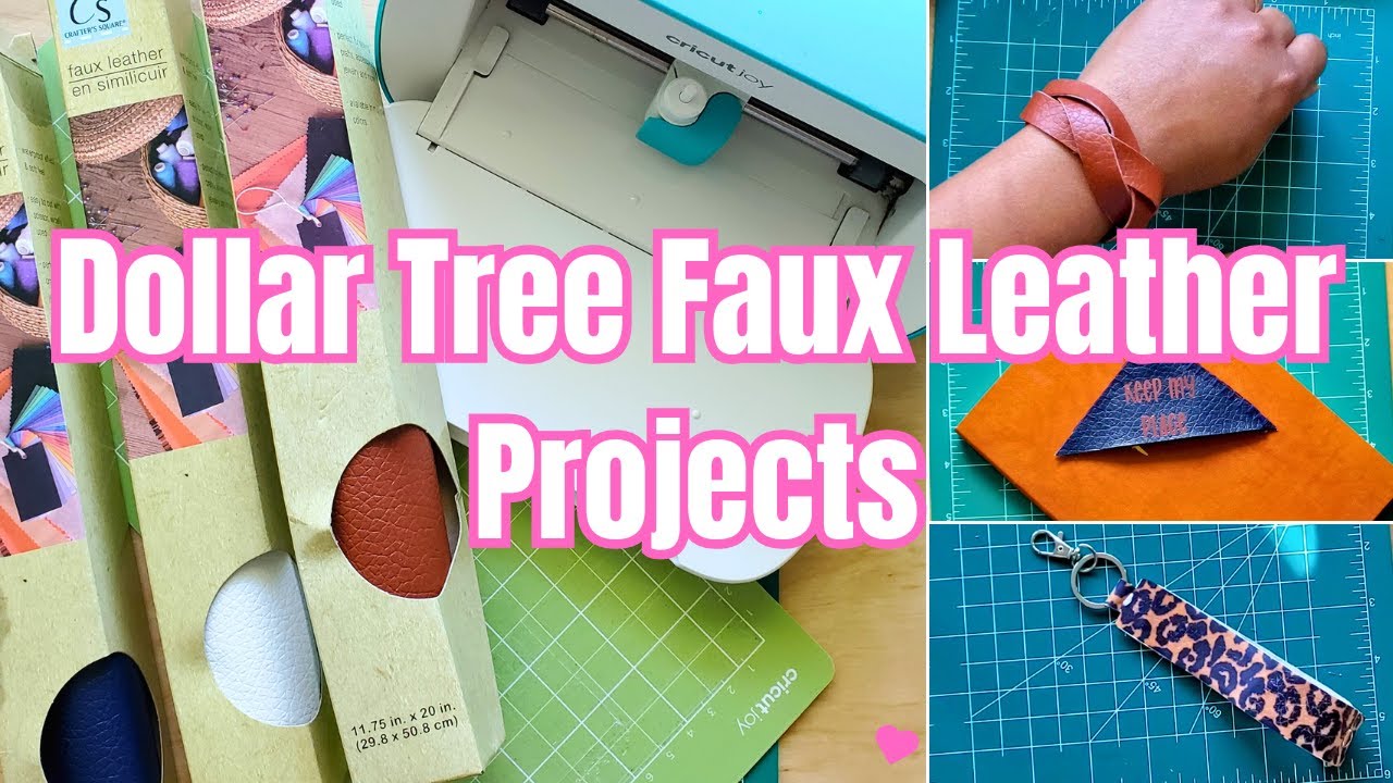 Easy Dollar Tree Faux Leather Projects with Cricut Joy - YouTube