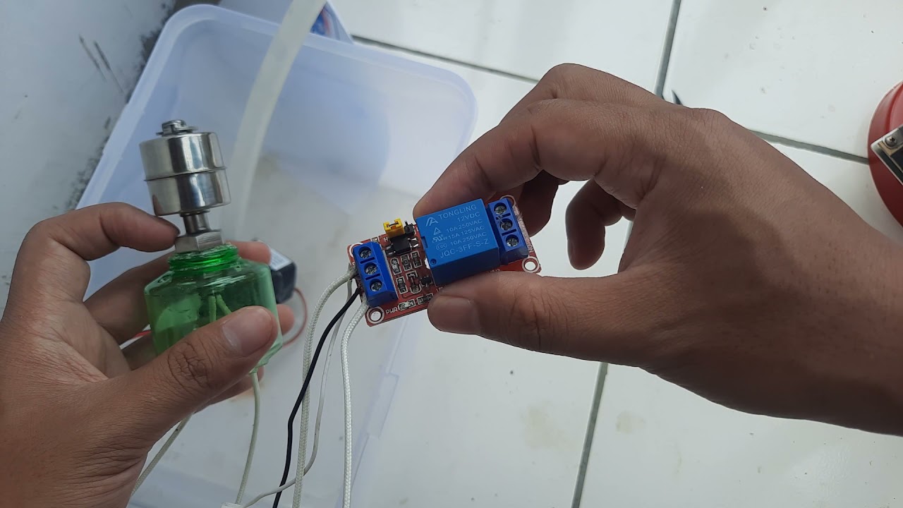 merakit sensor air water level dengan relay mencegah air meluber tumpah