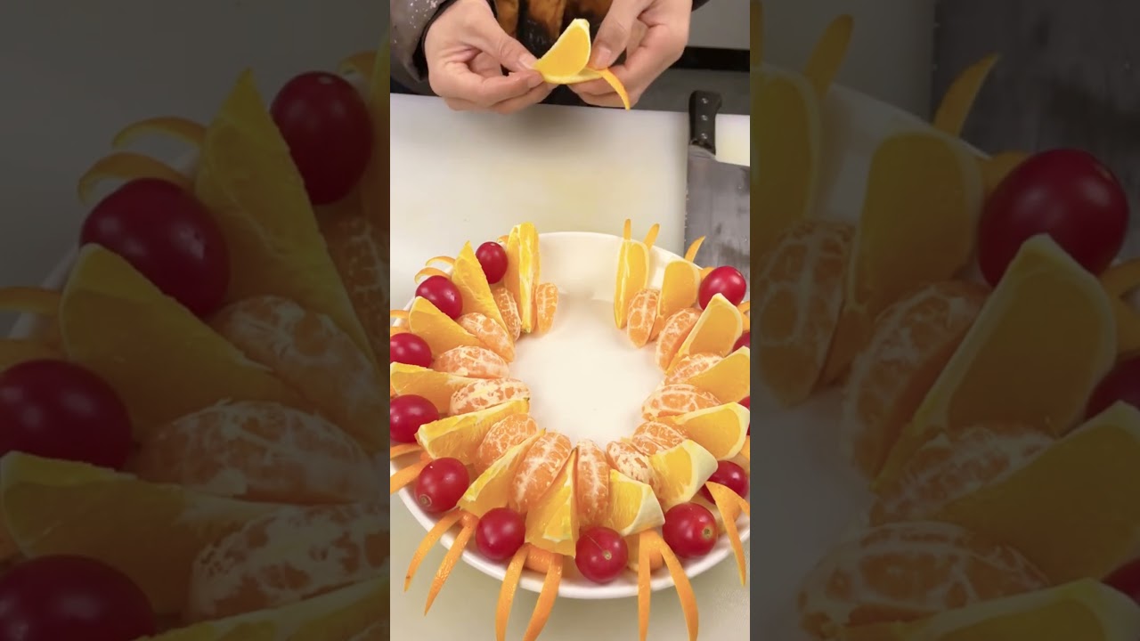 technique for making shrimp motifs using oranges 