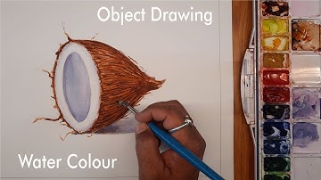 How to Draw & Color Coconut, Object drawing coconut, How to Draw Coconut, art master gore