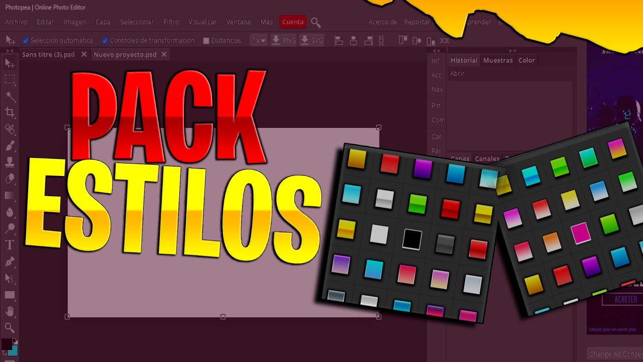 PACK DE ESTILOS DE TEXTOS PARA Y Photopea Tuturial texto