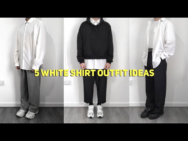 White Long Sleeve Shirt with White Dress Pants Outfits For Men (22 ideas &  outfits)