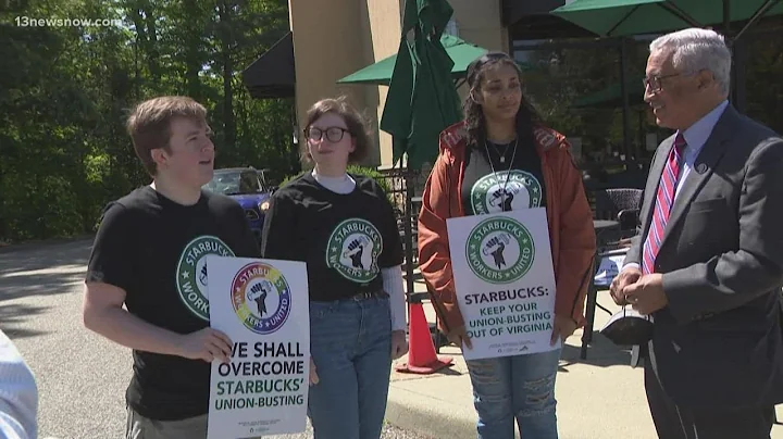 Congressman Bobby Scott visits unionizing Starbuck...