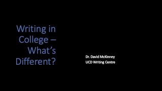 Writing in College - What s Different