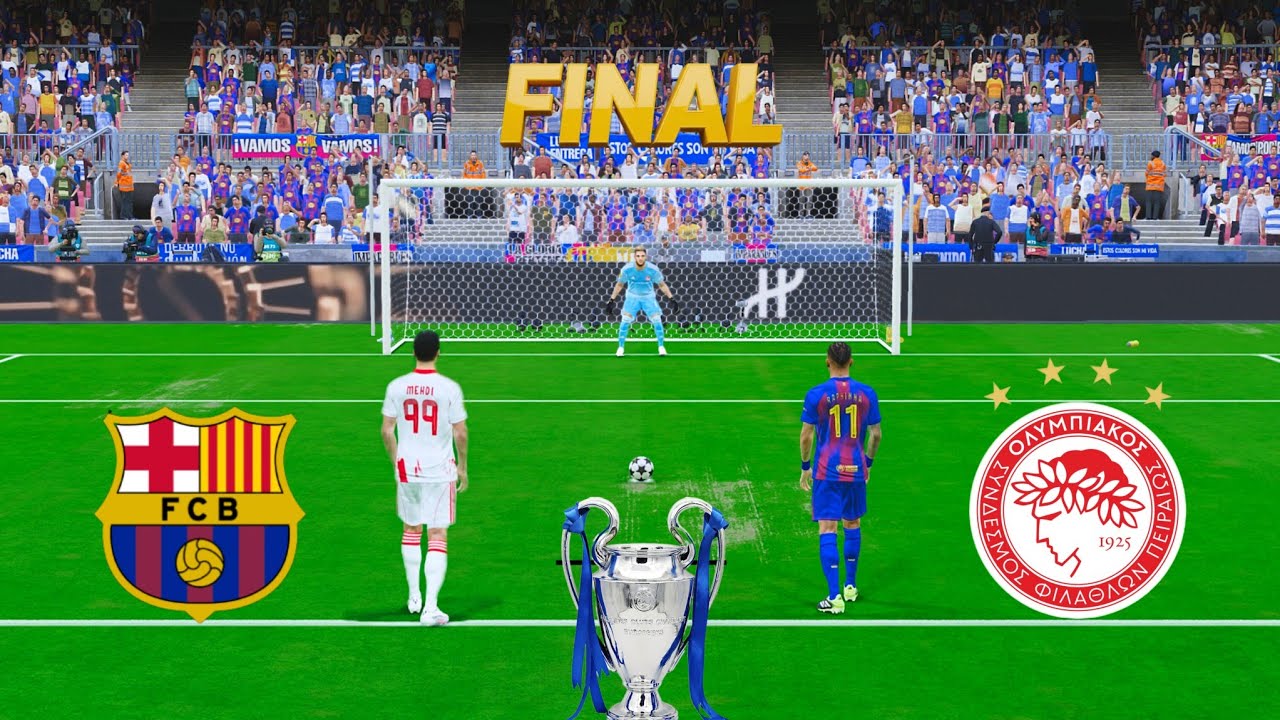 Barcelona vs Olympiakos Penalty Shootout | UEFA Champions League Qualifiers | efootball Gameplay 