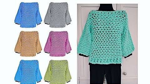 CROCHET PATTERN, Easy T Sweater, make any size, VIDEO #2519