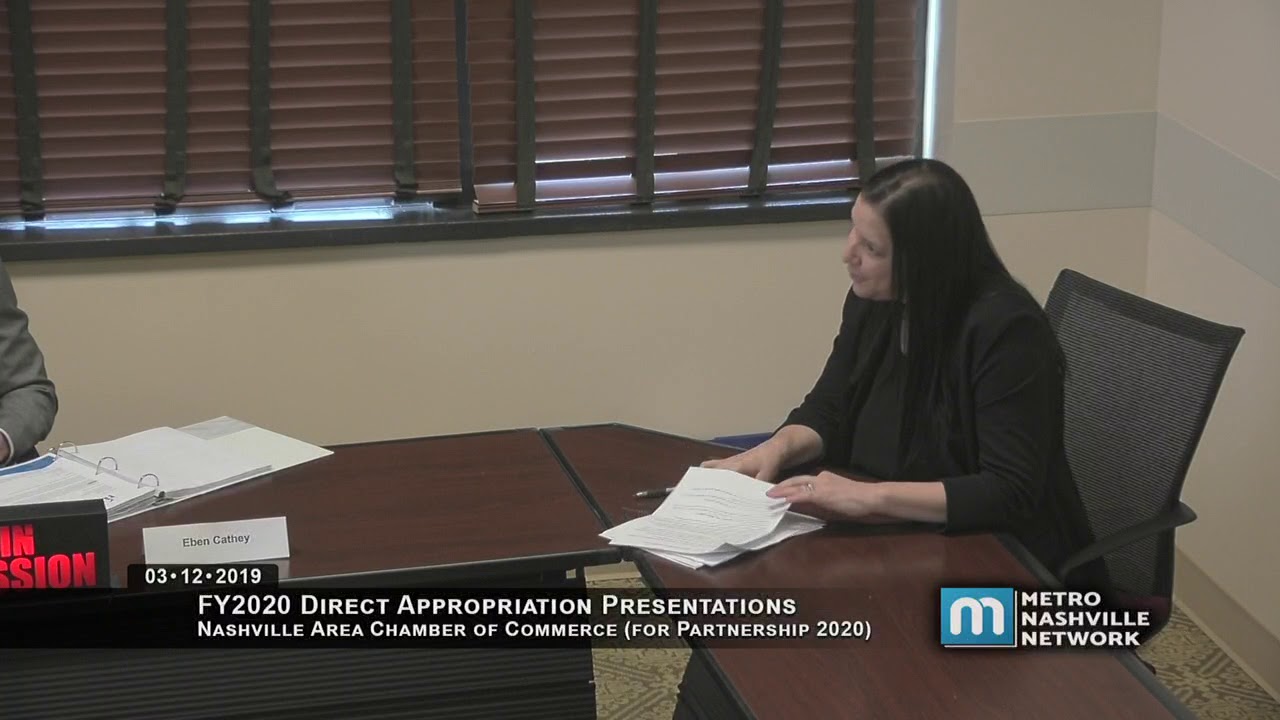 03/12/19 Direct Appropriation Presentations: Nashville Area Chamber of  Commerce for Partnership 2020 - YouTube