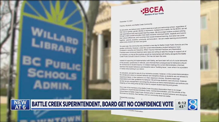 Battle Creek superintendent, board get no confidence vote