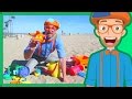 Blippi On The Beach With Sand Toys Learning Colors For Children 