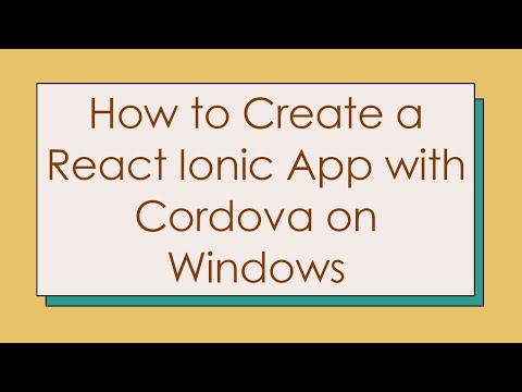 How to Create a React Ionic App with Cordova on Windows