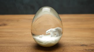 Great Polar Bear Themed Decorative Egg with Epoxy Resin! | Resin Art
