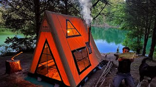 3 Days SOLO CAMPING - BIG CARP FISHING - CATCH and COOK - BUSHCRAFT Tent Shelter - Survival Skills