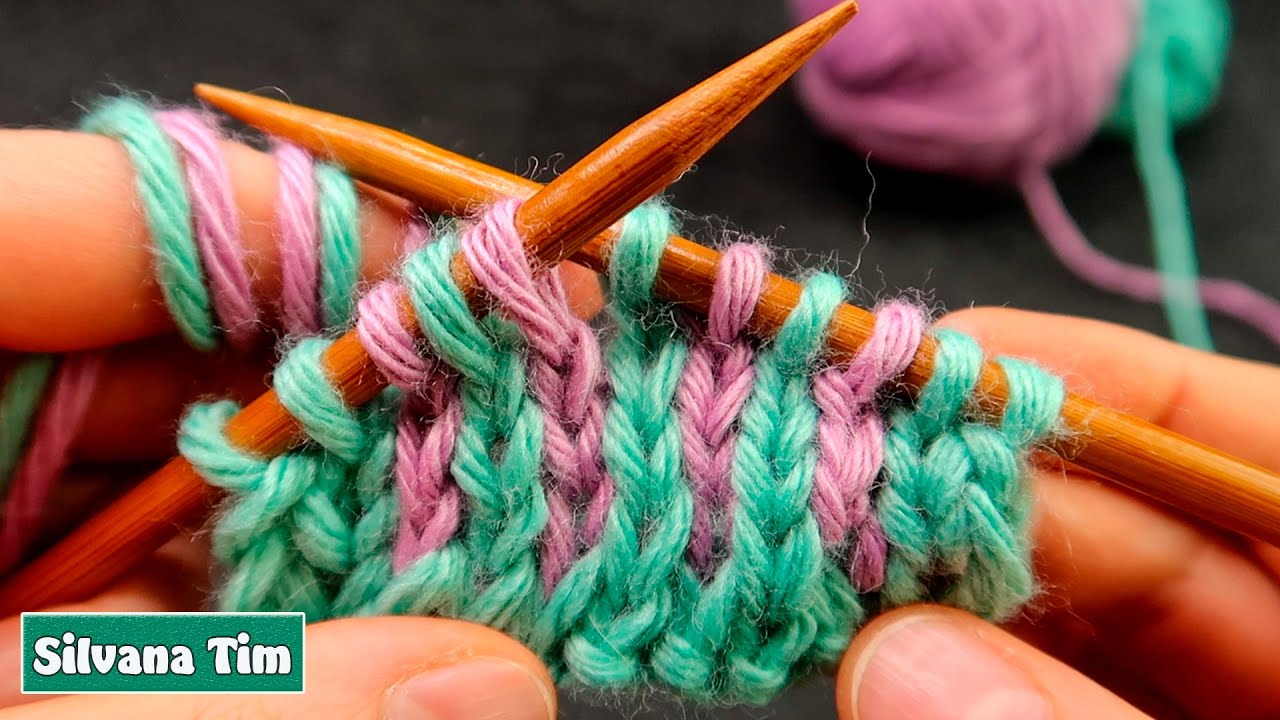 КРАСИВАЯ ДВУХЦВЕТНАЯ ТРИКОТАЖНАЯ ДЖЕРСИ 🎈🎊 / Сильвана Тим вязание