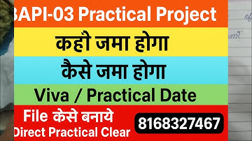 bapi 003 practical // how to make bapi 003 project // bapi 003 practical file // 8168327467