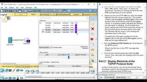 Cisco Packet Tracer 3 2 4 6 Investigating the TCPIP and OSI Models in Action