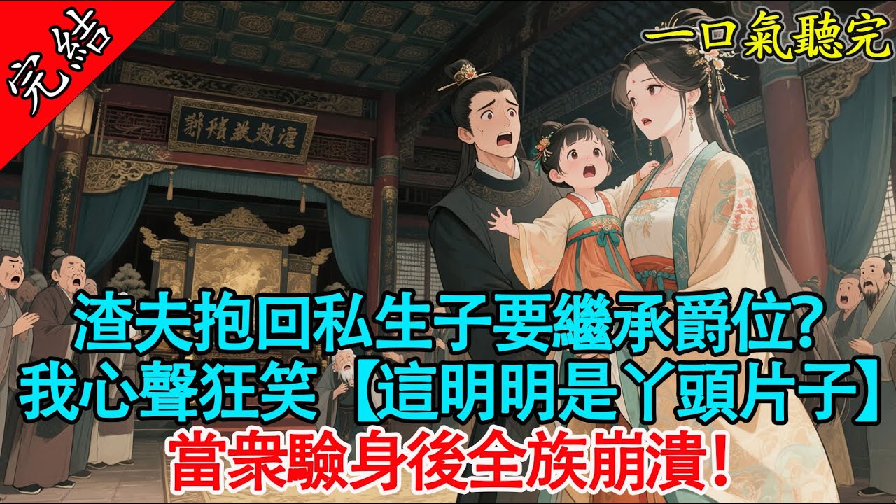 【一口氣聽完】心聲洩露：侯府嫡子用女嬰冒充男丁爭爵位！我表面隱忍，內心吐槽全被族老聽見了！祠堂驗身，全族炸裂！#有聲書 #爽文 #古言 #打臉 #讀心術 #搞笑 #原創