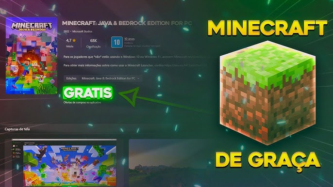 Como ter MINECRAFT ORIGINAL DE GRAÇA NO PC! (2023) 