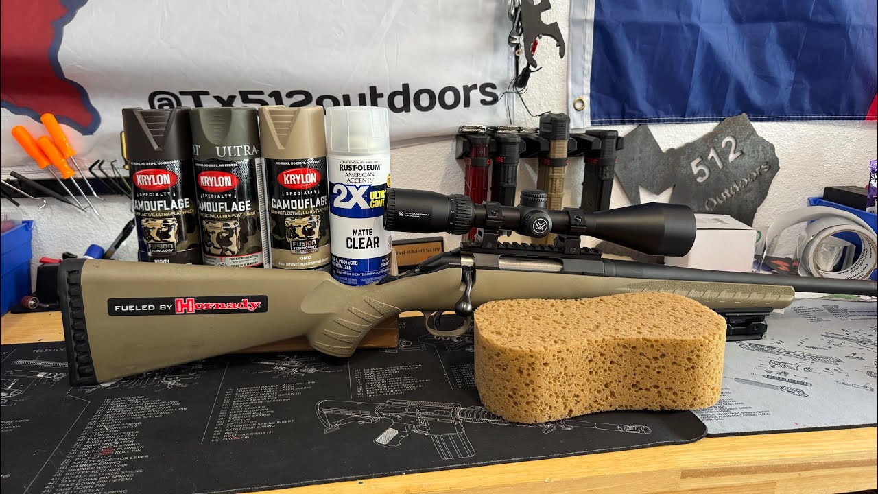 How to easily camo paint your rifle, the 450BM gets new look #rugeramerican #2astrong #paintjob