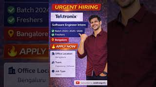 Tektronix Hiring Software Engineer Intern | Freshers Eligible | 2024-2026 Batch | Apply Now