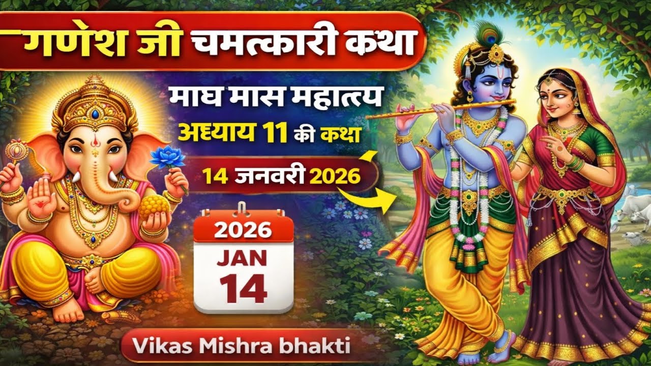 गणेश जी की चमत्कारी कथा 🙏 | माघ मास महात्म्य अध्याय 11 | 14 जनवरी 2026 | Ganesh Katha | Magh Maas 