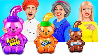 Tantangan Masak Aku vs Nenek | Tantangan Makanan Coklat selama 24 Jam oleh RATATA