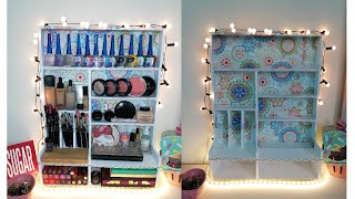 Organizador de maquillaje hecho con cartón reciclado - DIY