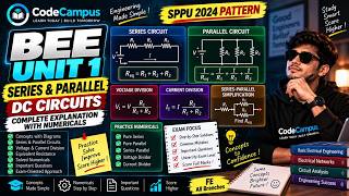 BEE Unit 1🔥 Series & Parallel DC Circuits, Voltage + Current Division, Numericals, SPPU 2024 Pattern