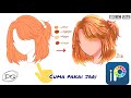 (PART 2) CARA GAMBAR RAMBUT ANIME di ibis Paint : Coloring / Pewarnaan (INDO)