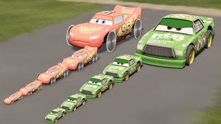 Big & Small with Saw wheels: mc queen vs Lightning Mcqueen vs DOWN OF DEATH