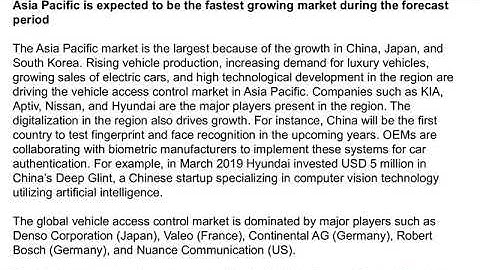 Vehicle Access Control Market worth $22 6 billion by 2027