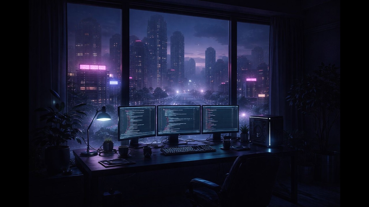 Pre-Dawn Flow 🌌 Mid Techno Synthwave for Deep Focus