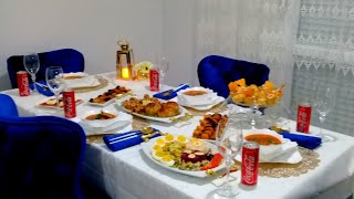 فيديو مشترك مع قناةcuisine loudjaine dz طاولة افطار رمضانية افخاذ الدجاج المحشية بصلصة الفطر البني