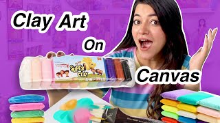 Making 3D Art On Canvas Using SUPER CLAY?😱