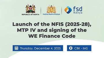 Launch of the NFIS (2025-2028), MTP IV and signing of the WE Finance Code.