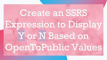 Create an SSRS Expression to Display Y or N Based on OpenToPublic Values