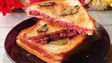 Breakfast in 5 Minutes: A Quick Beetroot Dahi   Toast Recipe | Spiced Yogurt Toast | Tadka  Sandwich