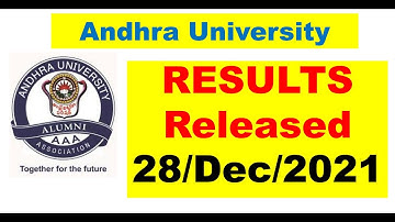 Andhra university Results Released || 28/Dec/2021