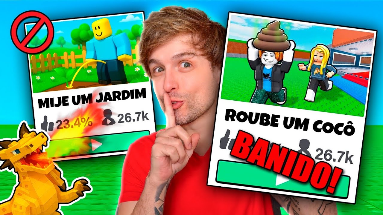 ROUBE um BRAINROT MAS é COCÔ! TESTEI JOGOS que VÃO SER BANIDOS do ROBLOX! *Muito engraçado! ROBLOX