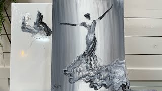 How To Paint DANCING LADY  | Black and White Acrylic by Joni Young Art 5,658 views 1 month ago 13 minutes, 23 seconds