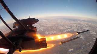 Боевой пуск ракет С-8OФП «Бронебойщик»