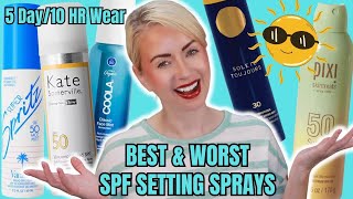 TESTING NEW MAKEUP SETTING SPRAYS with SPF | Steff's Beauty Stash
