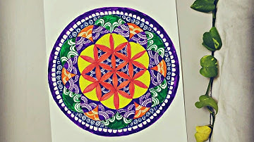 How to make MANDALA DESIGN INSIDE A CIRCLE ||OVERLAPPING CIRCLES DRAWN USING COMPASS ||ODDLY AMAZING