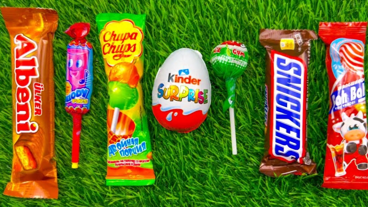 ASMR Most Popular Candys / some lots of colorful rainbow lollipop candy / unpacking chocolate eat