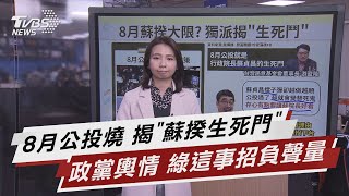 8月公投燒 揭蘇揆生死門 政黨輿情 綠這事招負聲量【TVBS說新聞】20210308