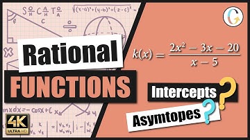 How to find the intercepts and asymptotes of k(x) = (2x^2 - 3x - 20)/(x - 5)