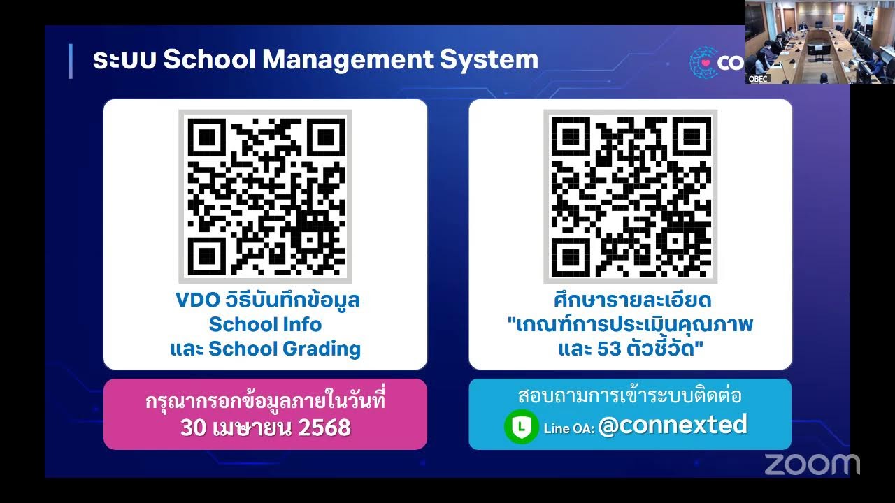 การประชุมชี้แจงการบันทึกข้อมูลบนระบบฐานข้อมูลและบริหารจัดการสถานศึกษา(SMS)